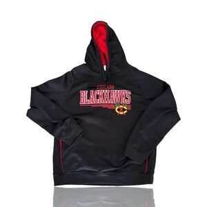 Chicago Blackhawks Men's Pullover Hoodie Black Size L NHL Sports: Like NEW